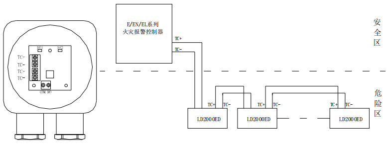 J-SA B-M-LD2000ED手動火災報警按鈕接線圖